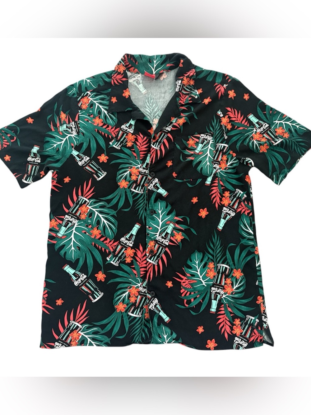 Coca Cola Hawaiian Aloha Shirt Button Down Short Sleeve XL